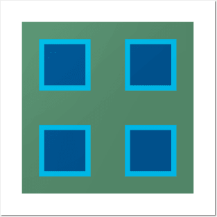 Four Squares on Green Posters and Art